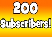 200 high quality youtube Subscribers genuine