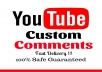 add 50 youtube video related custom comments