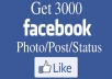provide you Real 3000 Plus Facebook post Likes